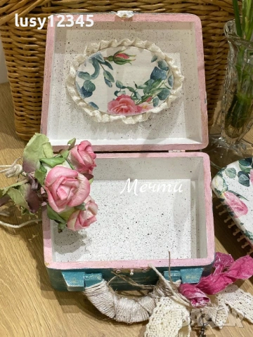 Кутия чантичка с рози!, снимка 3 - Декорация за дома - 54446483