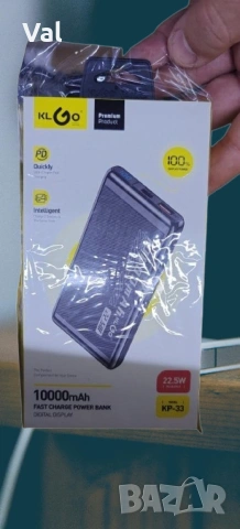Преносима батерия KLGO KP-33, 10000mAh, снимка 3 - Външни батерии - 54785766