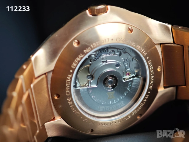 EDOX Les Bemonts Ultra Slim Automatic Rose Gold, снимка 7 - Мъжки - 54492813