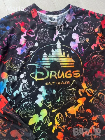 Комплект тениски за двойка Mr. Gugu & Miss Go – Disney “Drugs / Walt Dealer”, снимка 3 - Тениски - 55528299