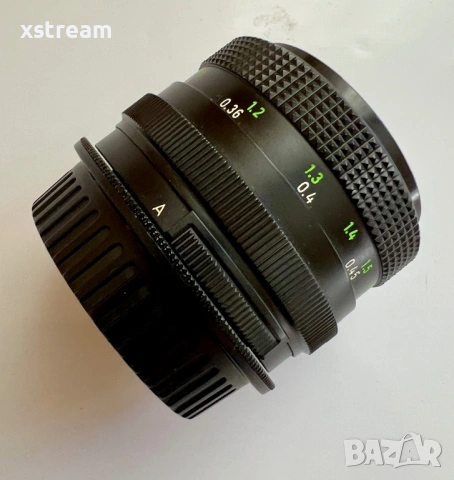 Отличен! Pentacon Auto Multi-Coated 50mm f/1.8 Ръчен Обектив, Резба M42 + Адаптор M42 към EF Canon, снимка 7 - Обективи и филтри - 54098875