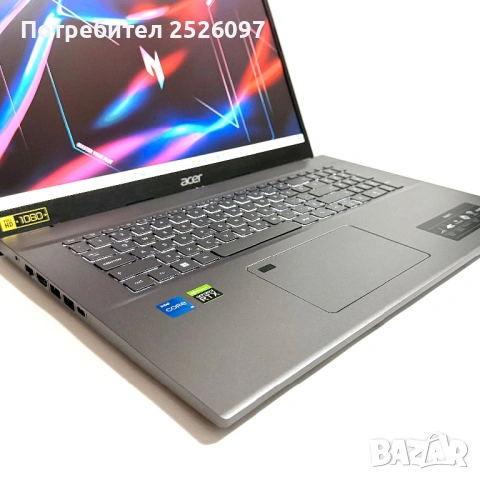 Acer Aspire 5/17.3” IPS/i5-1240p/32GB RAM/RTX 2050/1TB NVMe, снимка 5 - Лаптопи за игри - 54555667