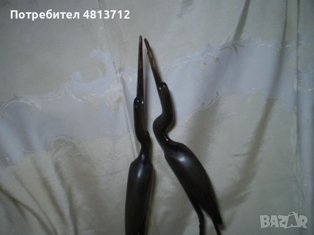 Статуетка композиция две ретро фигури на чапли, снимка 4 - Антикварни и старинни предмети - 54701939