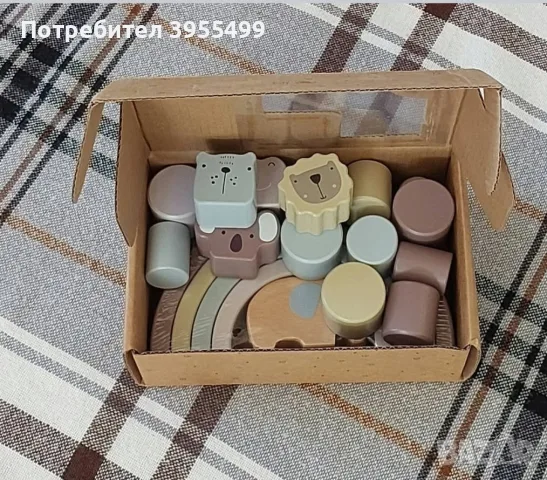 Комплект дървени играчки Монтесори, ЕКО боя