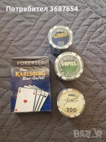 Колекционерски покер комплект Karlsberg – карти и чипове, снимка 3 - Карти за игра - 55624739