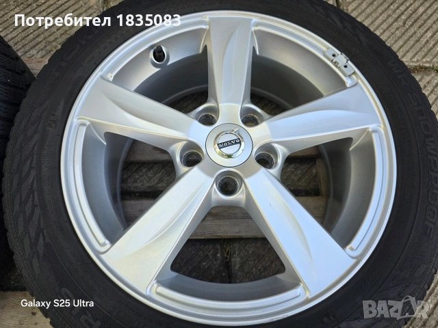 Лети джанти 16ки 5х108 Volvo + зимни гуми 205/55/16 Nokian, снимка 7 - Гуми и джанти - 54397052