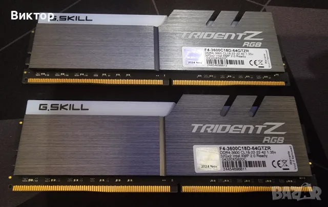RAM Памет DDR4 G-Skill 64GB, снимка 2 - RAM памет - 55666610