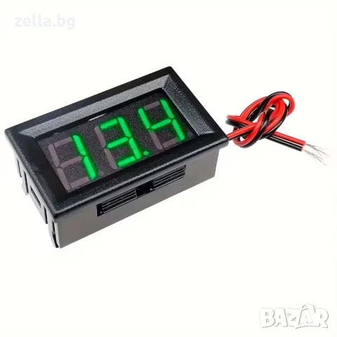 Комплект от 5 броя дигитални волтметра за вграждане DC 5V-120V, зелен LED – за автомобил 10389, снимка 9 - Друга електроника - 54691909