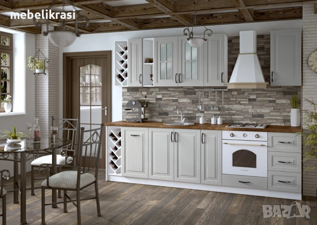 Кухня Винтидж 208В с МДФ врати, снимка 2 - Кухни - 26001279