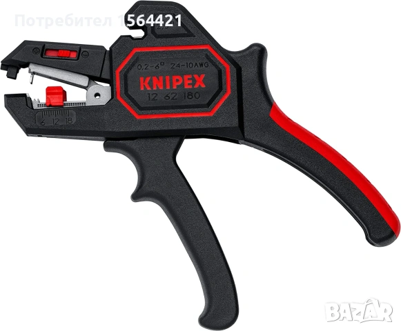  Клещи автоматични за сваляне на изолация, оголване на кабели KNIPEX 1262180, 0,2-6,0 mm²