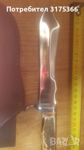 Нож Puma Carl Schlieper дръжка еленов рог Solingen, снимка 2 - Ножове - 54544668