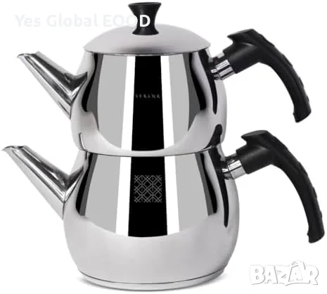 Комплект иноксови чайници 1L + 1.5L за индукция 18/10