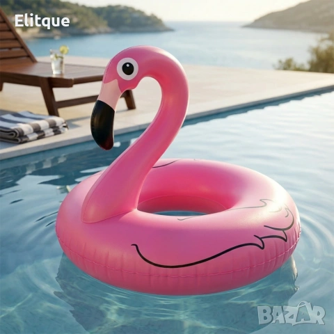 Надуваем пояс Фламинго 90 см – стабилен и стилен аксесоар за плаж и басейн, издръжлив PVC дизайн, снимка 2 - Декорация за дома - 54219613