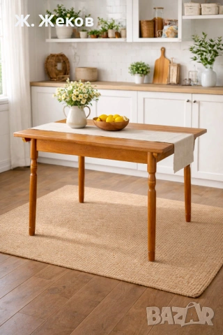 Стилна дървена трапезна маса