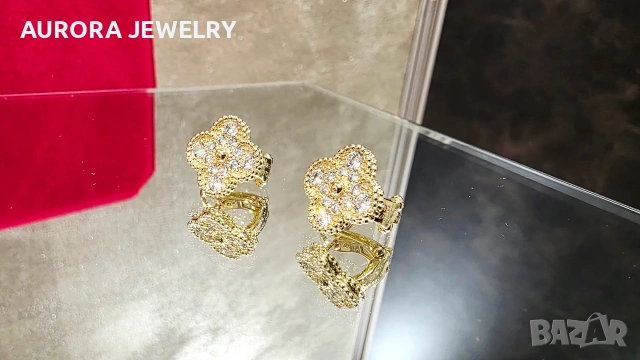 Van Cleef & Arpels VCA Gold Diamonds Vintage Alhambra Clips Clover Дамски Обеци, снимка 4 - Обеци - 54639113