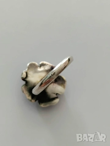 Сребърен пръстен роза, снимка 4 - Пръстени - 54204786