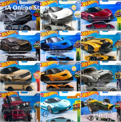 Hot Wheels McLaren Speedtail; W1; Bentley Continental GT3; Land Rover Defender; 67 Lotus Type 49; Ra
