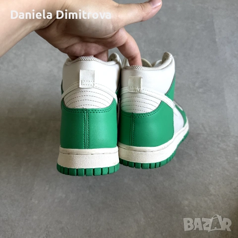 Nike Dunk High White Green, снимка 5 - Маратонки - 55274130