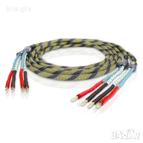 Monosaudio Hi-Fi аудио тонколонен OFC кабел 2x6 мм 2x1.5m конектори  банани, снимка 6 - Аудиосистеми - 54997101