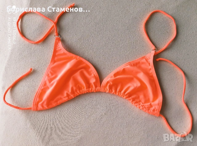 Бански горнище корал и шарено долнище, снимка 2 - Бански костюми - 54594976