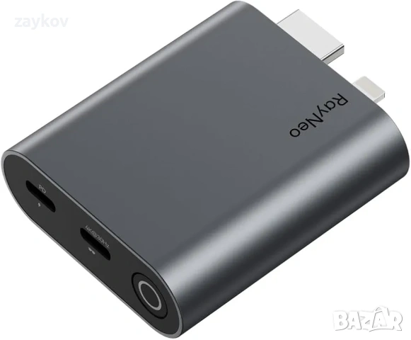 RayNeo HDMI адаптер за iPhone 14 и по-стари версии с Lightning/HDMI устройства, вградена батерия