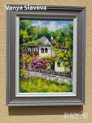 “Пукна пролет” - маслена картина, с рамка, снимка 3 - Картини - 54400465