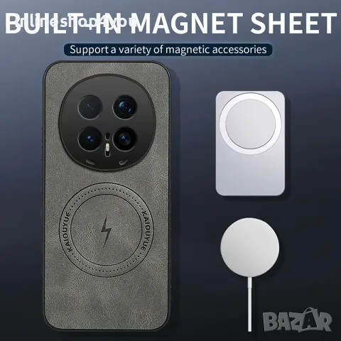 Стилен MagSafe Кейс за Honor Magic8 Pro със защита на камерите - Кафяв, снимка 2 - Калъфи, кейсове - 55673940