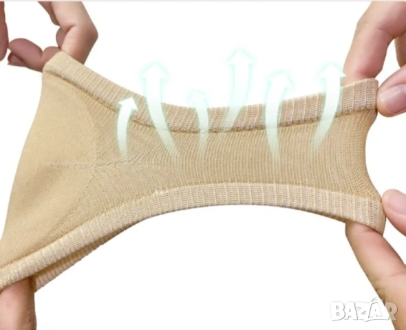 Чорапи с Силиконова Подложка за Напукани Пети Протектори за Пети Против Протриване Плантарен Фасциит, снимка 6 - Други - 54067979