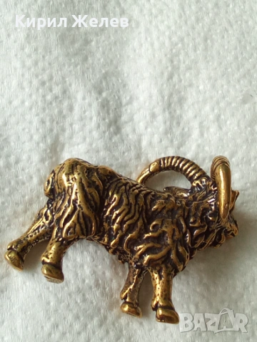 Бронзова фигурка на овен ♈ 48217, снимка 2 - Колекции - 54489215