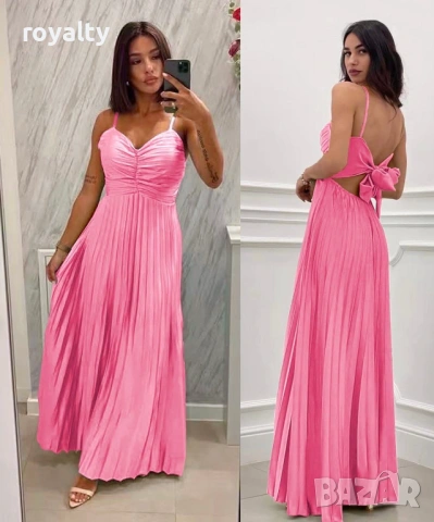 Дамска Розова Лятна Рокля Сатен