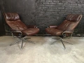 Чифт дизайнерски кожени релакс кресла Stressless Metro, снимка 1
