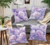 Комплект от 4 броя калъфки за декоративни възглавници - Вишнев цвят/Сакура, снимка 3
