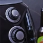 Фритюрник AirFryer Rosberg Premium, 1600W, 3л., Горещ въздух, Таймер, до 200°C, Черен, снимка 2