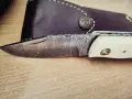 Ножка и нож от дамаска стомана ръчна изработка , снимка 2
