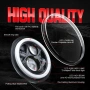 7 inch 7 инчa RGB LED Диодни фарове джип Jeep Wrangler JK LJ Lada Niva Golf 2 Cherokee Angel Eye, снимка 11