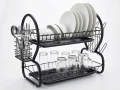 Image СУШИЛКА ЗА СЪДОВЕ МЕТАЛ EK-6032, 2 реда, Тавички за оттичане, Органайзер за приборимасова купа, снимка 5