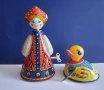 Две Стари Ламаринени Играчки Аленушка Пате от Соца, снимка 1