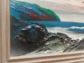Красива стара морска картина,подписана., снимка 3