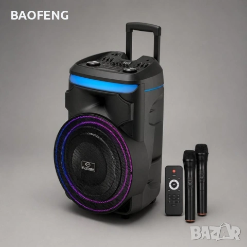Нова Cobra 1801 4600W брутална мощ! 18" бас, 15000mAh батерия + 2 безжич микрофона Гаранция 24 месец, снимка 8 - Аудиосистеми - 54540651