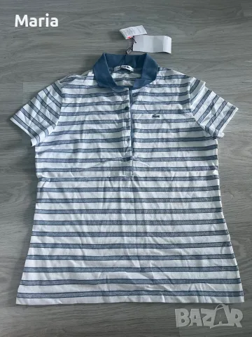 Lacoste Women’s Striped Polo Shirt Size 44 (XL) – New with Tags