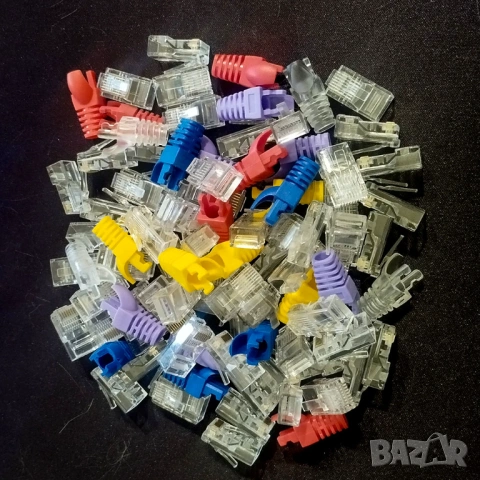 130 броя Конектори VCom, RJ45, UTP, Cat5e, LAN мрежа мрежи