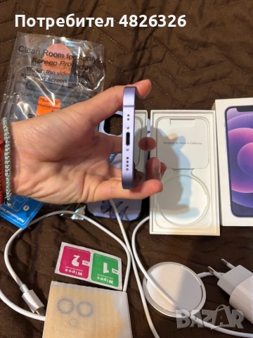 iPhone 12 mini purple лилав пълен комплект, снимка 8 - Apple iPhone - 54540376