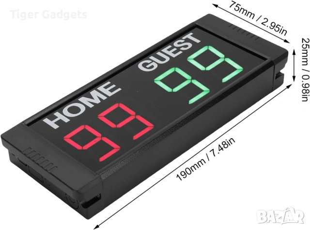 Електронно табло за резултати GI4D-1.5 LED Scoreboard V30L-4Bat с дистанционно управление, снимка 3 - Друга електроника - 54838324