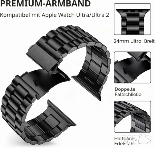 Метална Стоманена Верижка за Apple Watch Ultra | 11 | 10 | 9 | 8 | 7 | SE, снимка 3 - Каишки за часовници - 55244396