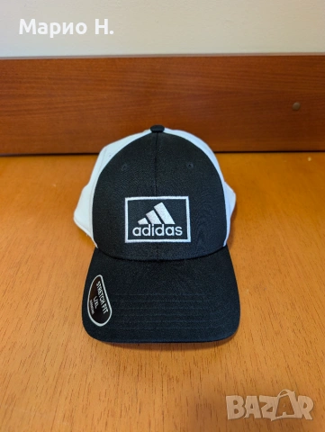 Шапка с козирка Adidas, чисто нова, L-XL, Stretch Fit, удобна, еластична, дишаща, черно и бяло
