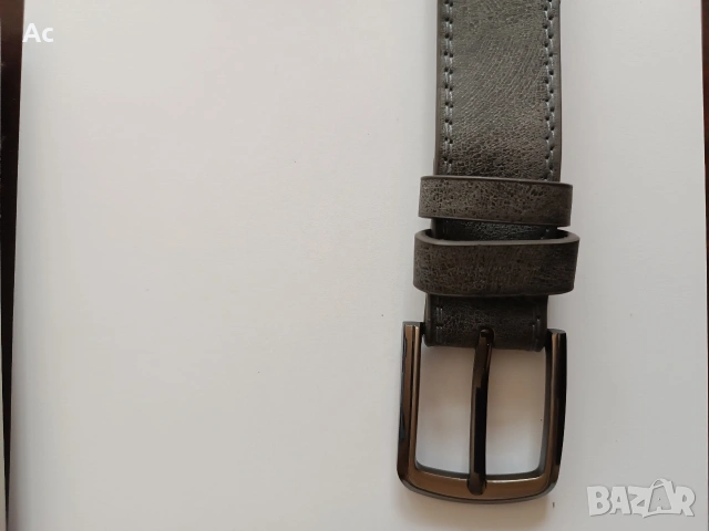 Колан Еко кожа сив 