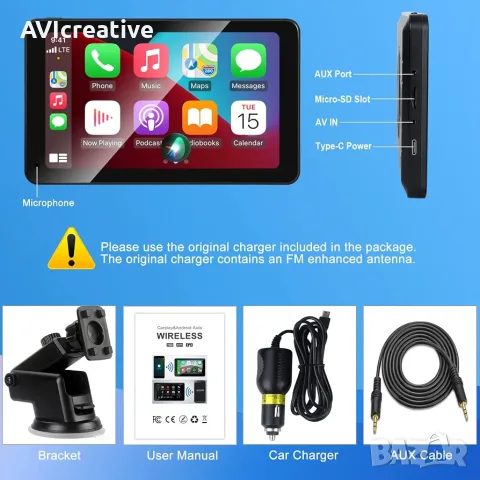 7 INCH Wireless ANDROID AUTO/APLE CARPLAY