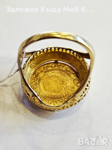 Златен пръстен с монета 7.18гр 1:07055-25, снимка 4 - Пръстени - 54001170