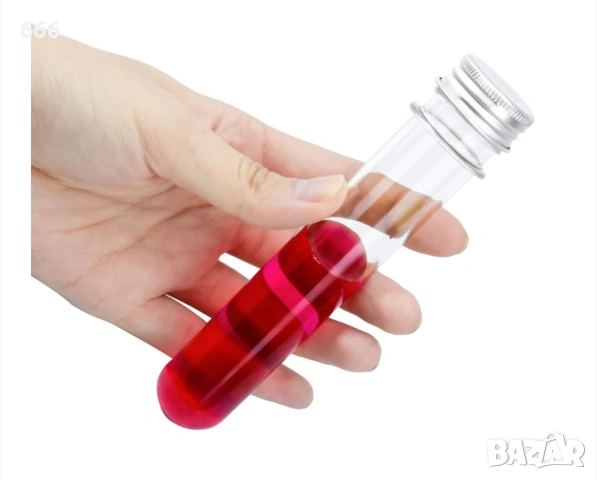 30 броя Прозрачни пластмасови епруветки с винтова капачка, снимка 3 - Други стоки за дома - 54406410