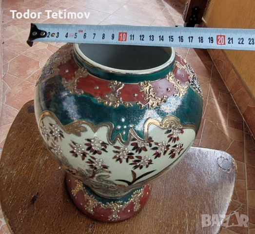 Керамична ваза satsuma, снимка 4 - Антикварни и старинни предмети - 54395826